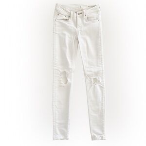 Rag & Bone White Distressed Skinny Jeans
